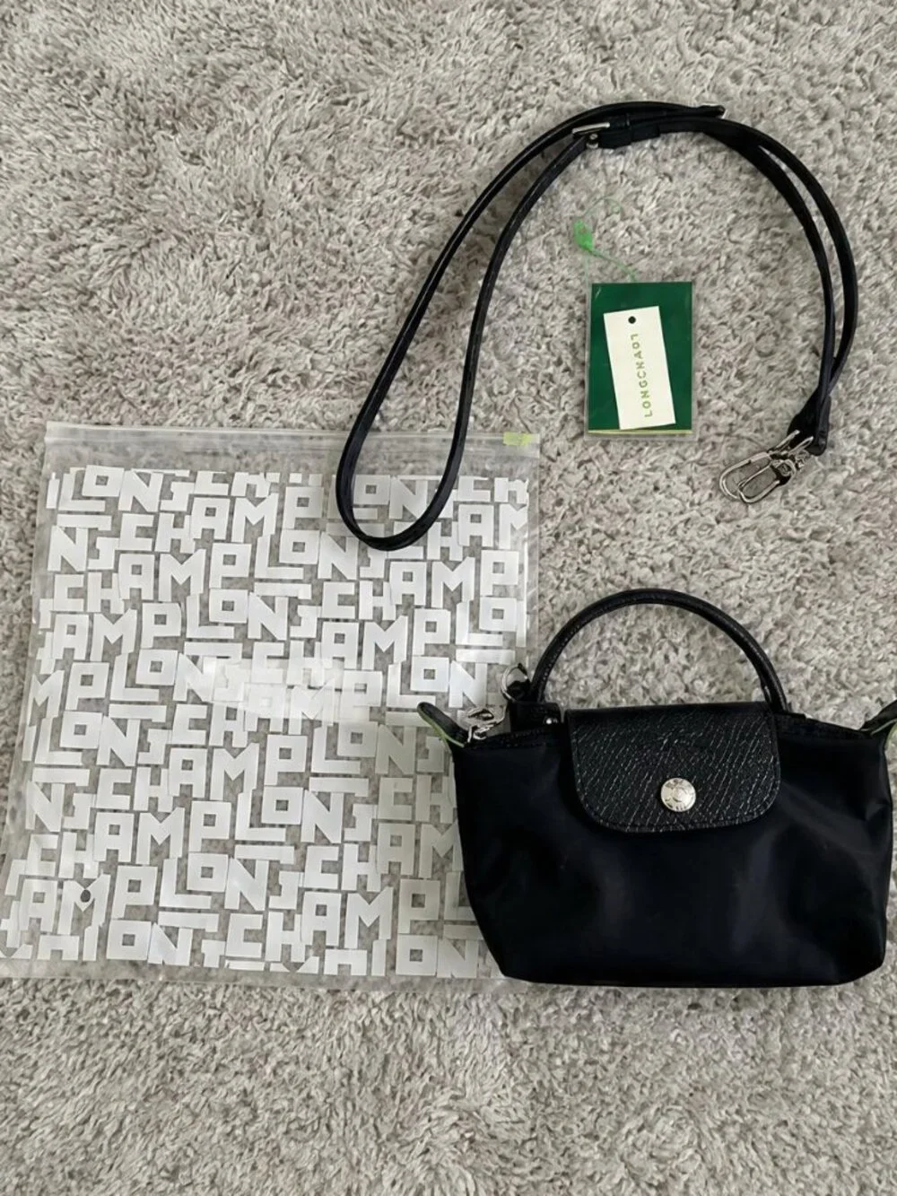 Longchamp Le Pliage Energy XS Crossbody - Black Stylish Travel Purse